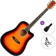 Akustikgitarre Pasadena PDC-10 Standard SET Vintage Sunburst Akustikgitarre