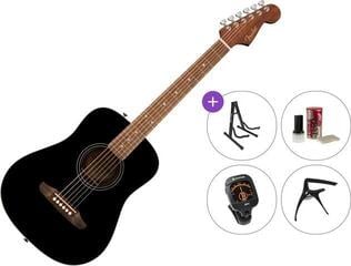Dreadnought-gitar Fender California Standard Redondo Mini Premium SET Black Dreadnought-gitar