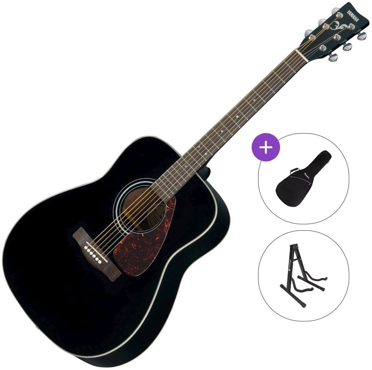 Dreadnought-kitara Yamaha F 370 Standard SET Black Dreadnought-kitara
