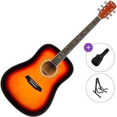 Akustikgitarre Pasadena PD-10 Standard SET Vintage Sunburst Akustikgitarre
