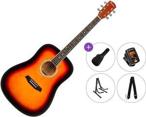 Akustikgitarre Pasadena PD-10 Premium SET Vintage Sunburst Akustikgitarre