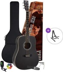 Akustikgitarre SX SD104KBK Basic SET Black Akustikgitarre