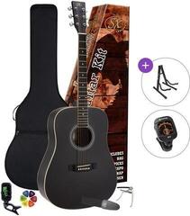 Akustikgitarre SX SD104KBK Standard SET Black Akustikgitarre