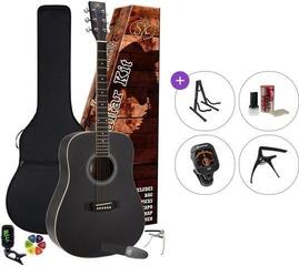 Akustikgitarre SX SD104KBK Premium SET Black Akustikgitarre
