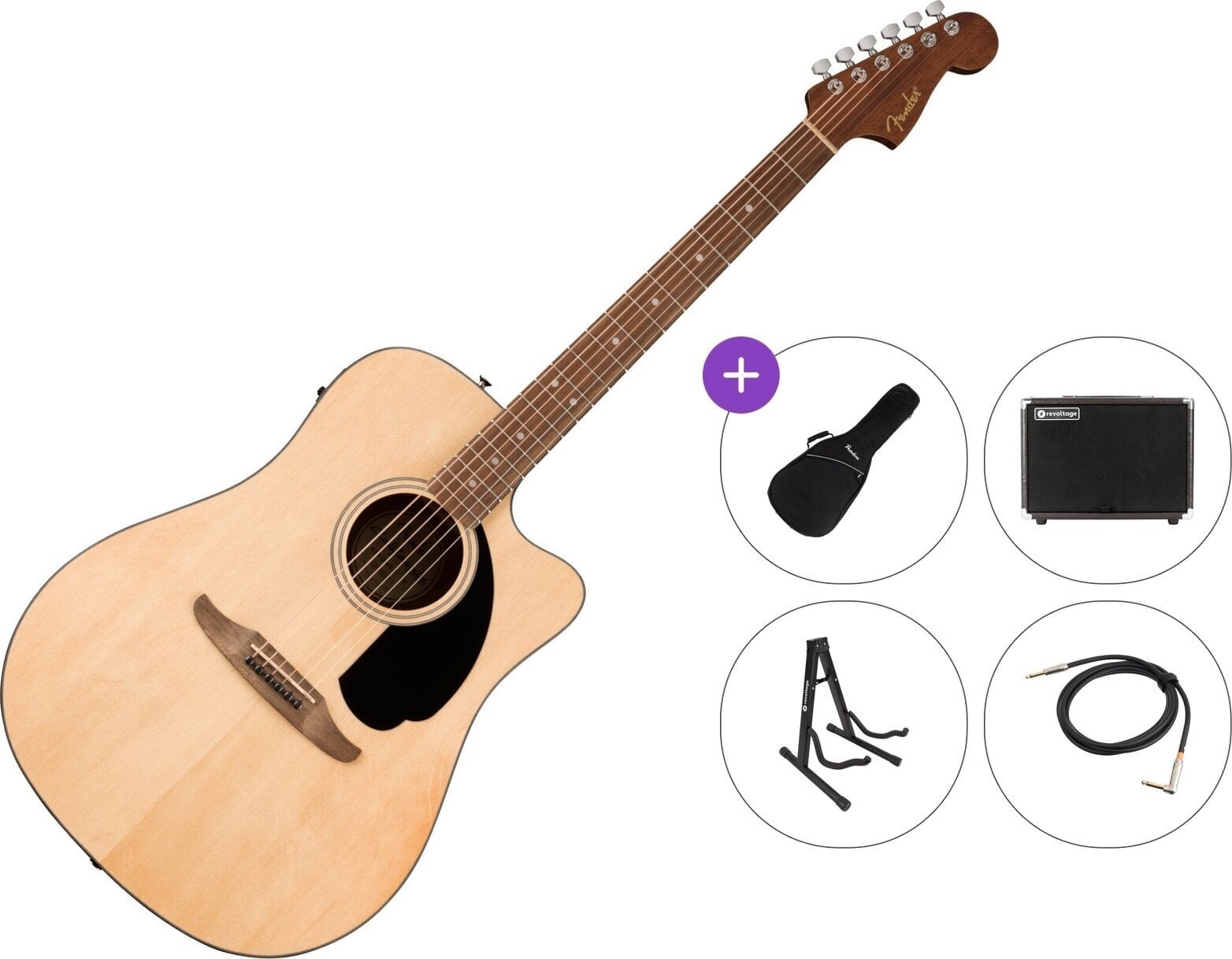 elektroakustisk gitarr Fender California Standard Redondo CE Premium SET Natural elektroakustisk gitarr