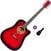 Akustikgitarre Pasadena PDC-10 Basic SET Red Burst Akustikgitarre
