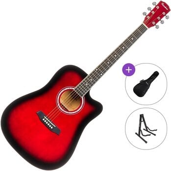 Akustikgitarre Pasadena PDC-10 Standard SET Red Burst Akustikgitarre - 1