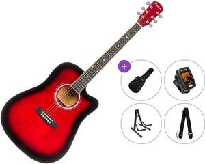 Akustikgitarre Pasadena PDC-10 Premium SET Red Burst Akustikgitarre