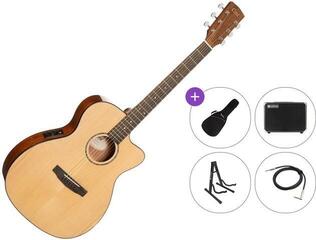 Jumbo elektro-akoestische gitaar Cort L60CE Premium SET Natural Gloss Jumbo elektro-akoestische gitaar