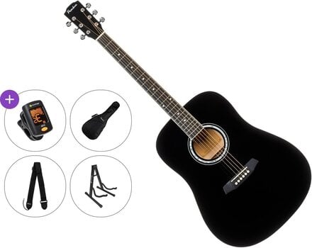 Akustikgitarre Pasadena PD-10L Premium SET Black Akustikgitarre - 1