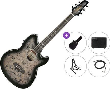 Elektro-akustična jumbo Ibanez TCY10PA-BKB Premium SET Transparent Brown Black Burst Elektro-akustična jumbo - 1