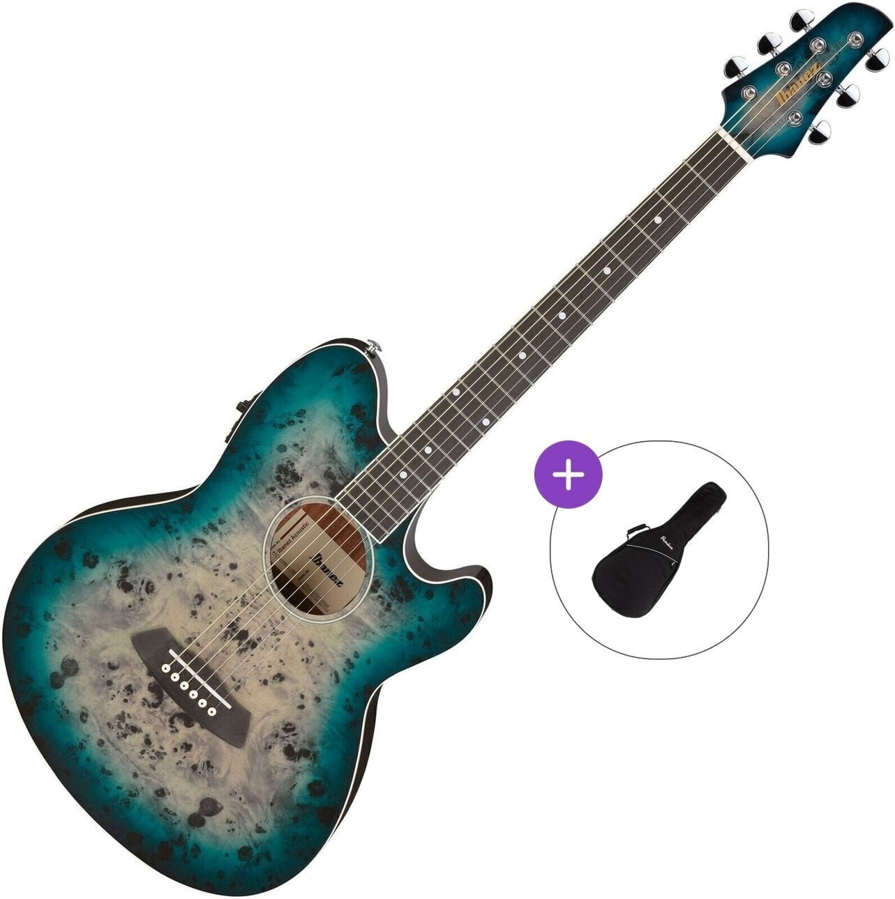 guitarra eletroacústica Ibanez TCY10PA-CBS Basic SET Cosmic Blue Starburst guitarra eletroacústica