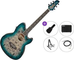 Elektroakustična jumbo Ibanez TCY10PA-CBS Premium SET Cosmic Blue Starburst Elektroakustična jumbo