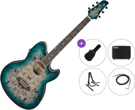 elektroakustiline kitarr Ibanez TCY10PA-CBS Premium SET Cosmic Blue Starburst elektroakustiline kitarr - 1