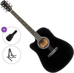 Dreadnought elektro-akoestische gitaar Pasadena PDC-10LE Standard SET Black Dreadnought elektro-akoestische gitaar