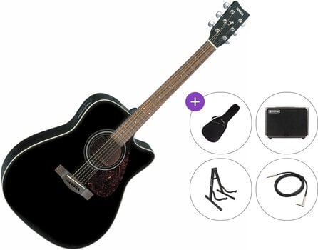 Chitarra Semiacustica Dreadnought Yamaha FX370C Premium SET Black Chitarra Semiacustica Dreadnought - 1