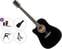 Dreadnought elektro-akoestische gitaar Pasadena PDC-10LE Premium SET Black Dreadnought elektro-akoestische gitaar