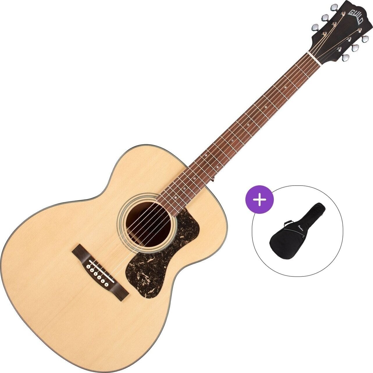Jumbo Akustikgitarre Guild OM-340 Basic SET Natural Jumbo Akustikgitarre