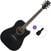 Dreadnought elektro-akoestische gitaar Ibanez AW84CE-WK Basic SET Weathered Black Open Pore Dreadnought elektro-akoestische gitaar