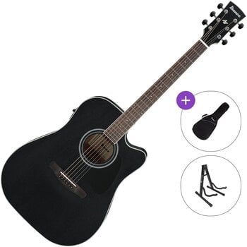 Dreadnought elektro-akoestische gitaar Ibanez AW84CE-WK Standard SET Weathered Black Open Pore Dreadnought elektro-akoestische gitaar - 1