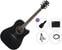 Dreadnought elektro-akoestische gitaar Ibanez AW84CE-WK Premium SET Weathered Black Open Pore Dreadnought elektro-akoestische gitaar