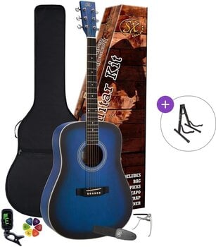 Dreadnought Guitar SX SD104KBUS Basic SET Blue Sunburst Dreadnought Guitar - 1