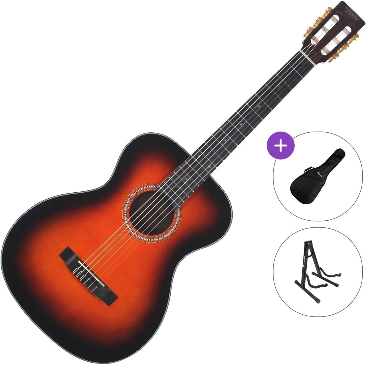 Folk Guitar Valencia VA434 Standard SET Classic Sunburst Folk Guitar