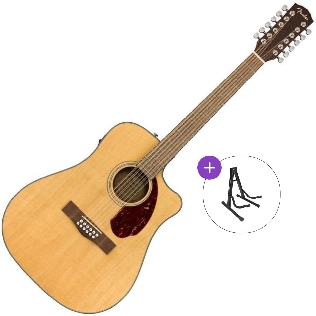 12-keelne elektroakustiline kitarr Fender CD-140SCE WN 12 Basic SET Natural 12-keelne elektroakustiline kitarr