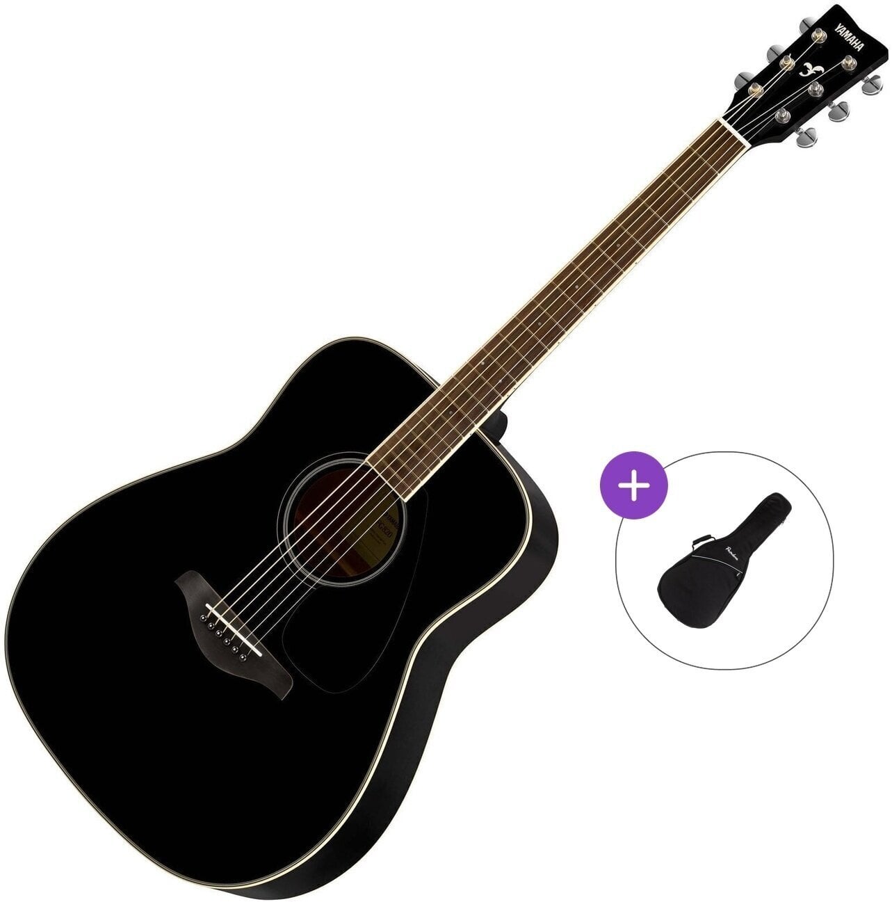 Guitarra dreadnought Yamaha FG820 BL II Basic SET Black Guitarra dreadnought