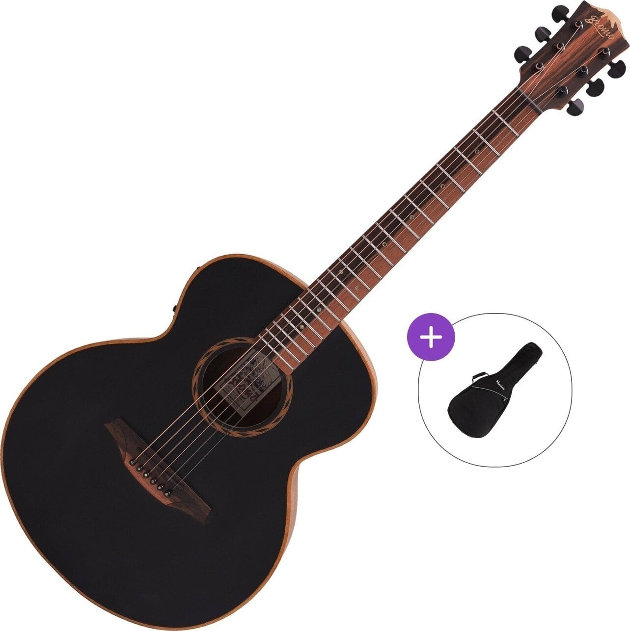 Chitarra Semiacustica Jumbo Bromo BAT8ME Basic SET Black Chitarra Semiacustica Jumbo