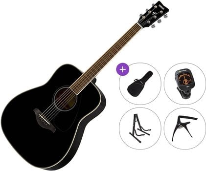 Dreadnought Guitar Yamaha FG820 BL II Premium SET Black Dreadnought Guitar - 1