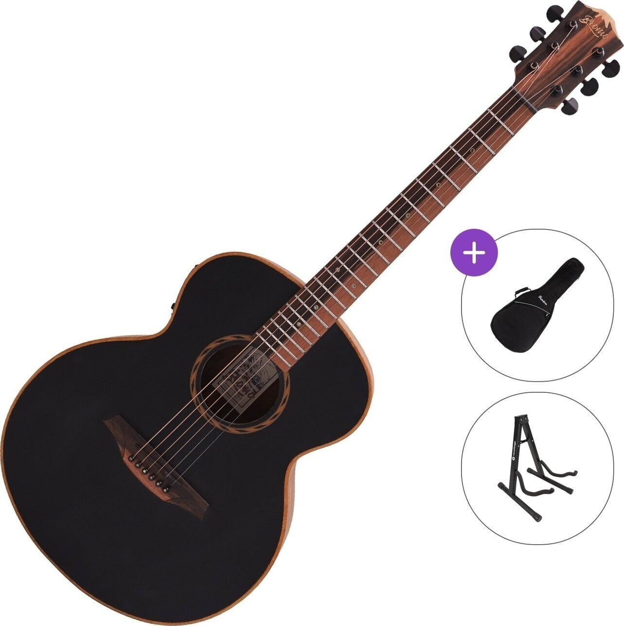 Chitarra Semiacustica Jumbo Bromo BAT8ME Standard SET Black Chitarra Semiacustica Jumbo