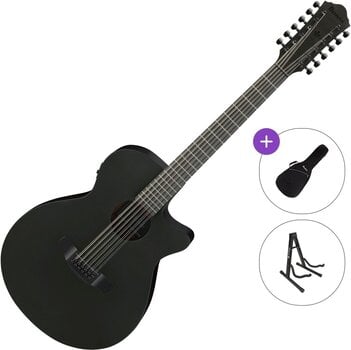 Guitarra eletroacústica de 12 cordas Ibanez AEG1221-BOT Standard SET Black Out Guitarra eletroacústica de 12 cordas - 1