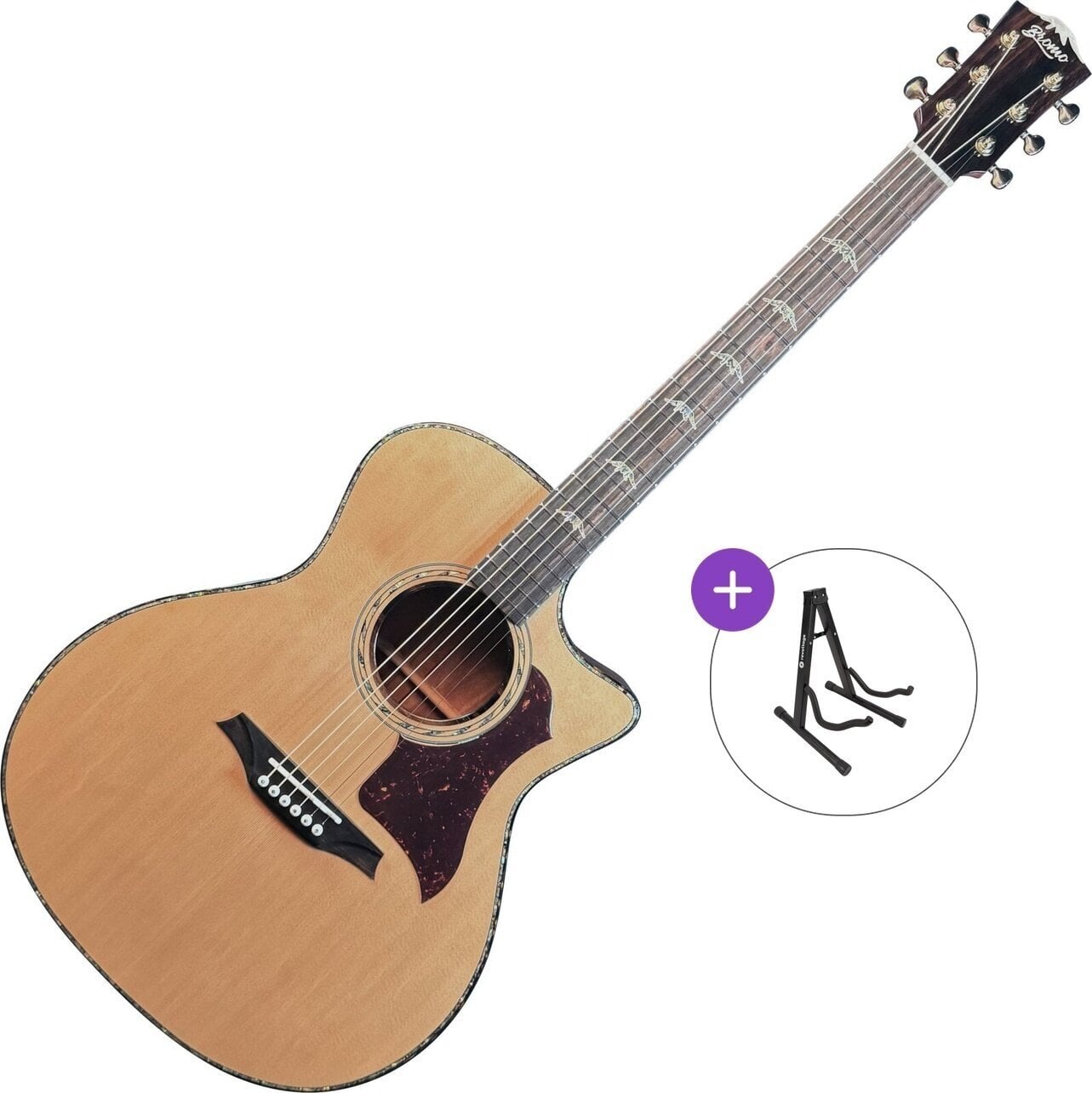 Chitarra Semiacustica Jumbo Bromo BAN2CE Basic SET Natural Chitarra Semiacustica Jumbo