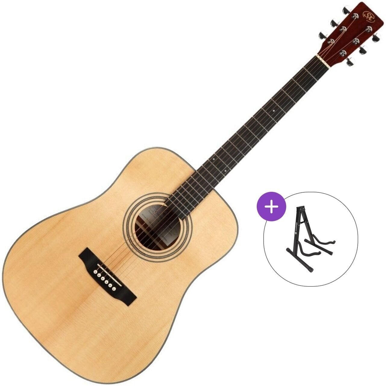 Chitară acustică SX SD704 Basic SET Natural Chitară acustică