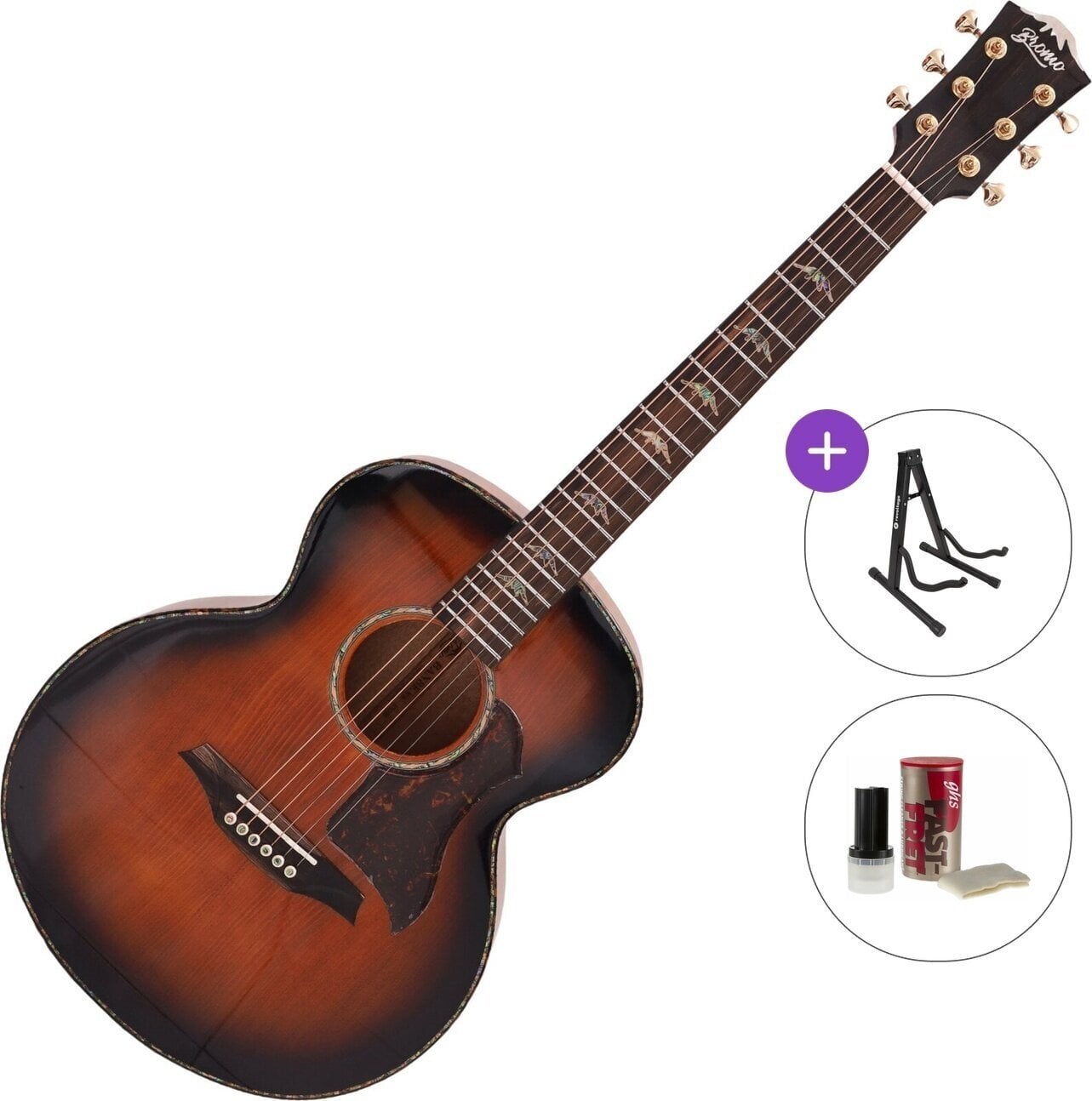Chitarra Semiacustica Jumbo Bromo BAN8E Standard SET Vintage Sunburst Chitarra Semiacustica Jumbo