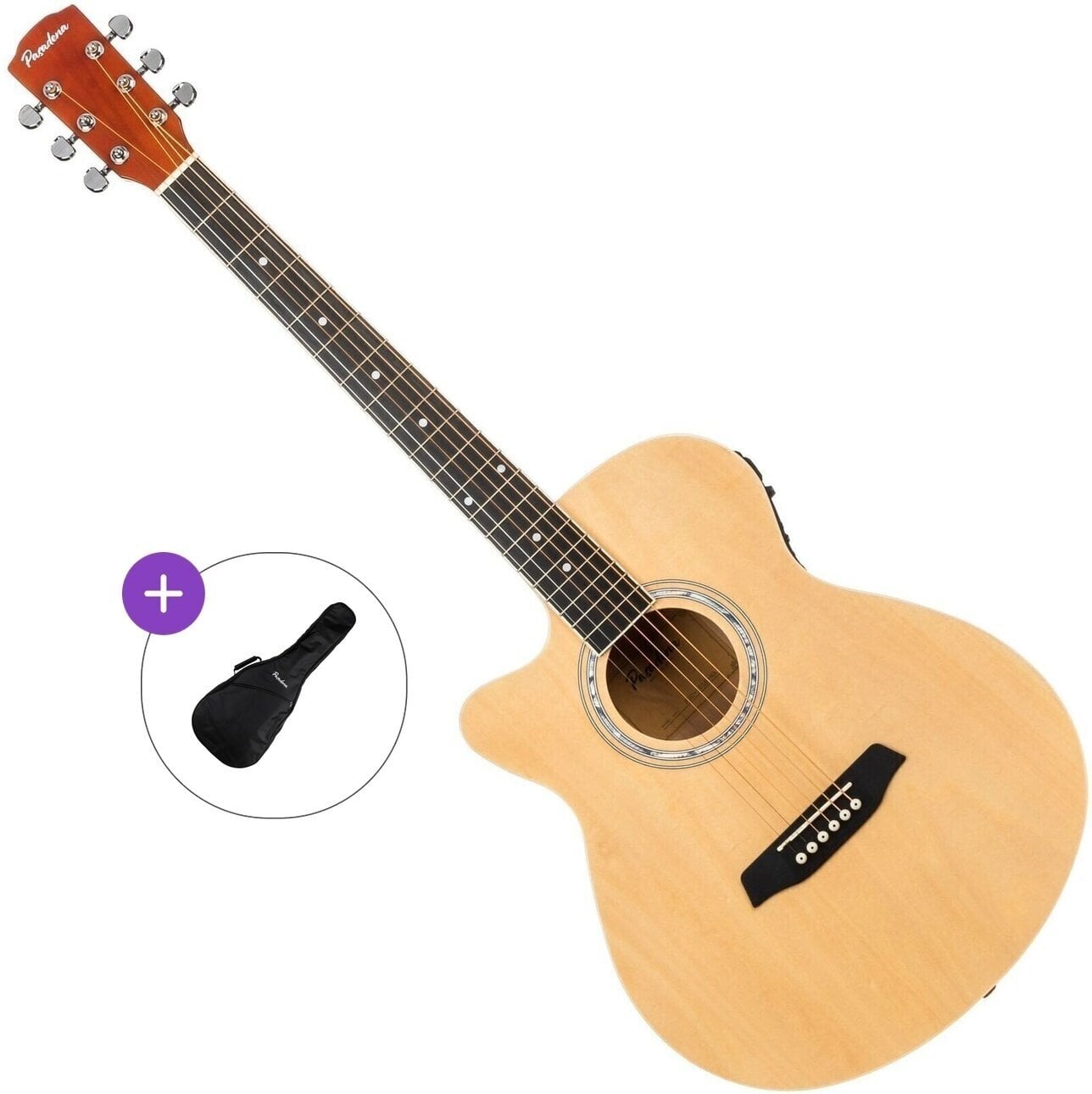 Elektroakustická gitara Jumbo Pasadena PGC-10LE Basic SET Natural Elektroakustická gitara Jumbo