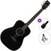 Jumbo akoestische gitaar Cort AF510 Standard SET Black Satin Jumbo akoestische gitaar