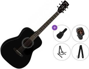 Guitarra jumbo Cort AF510 Premium SET Black Satin Guitarra jumbo