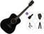Jumbo akoestische gitaar Cort AF510 Premium SET Black Satin Jumbo akoestische gitaar