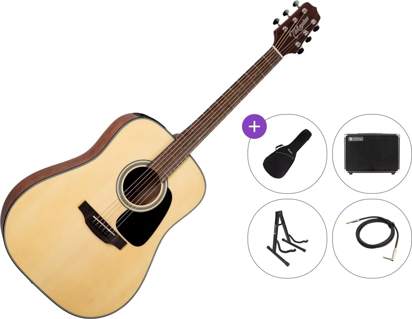 elektroakustiline kitarr Takamine GLD12E Premium SET Natural Satin elektroakustiline kitarr