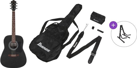 Guitarra dreadnought Ibanez V54NJP-WK Basic SET Weathered Black Open Pore Guitarra dreadnought - 1