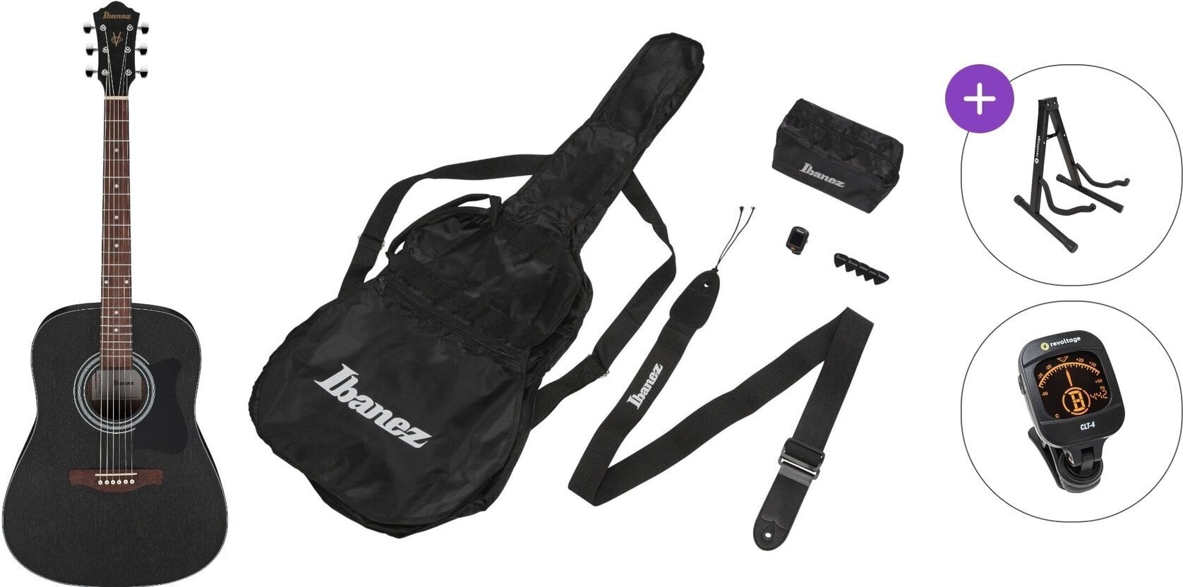 Chitară acustică Ibanez V54NJP-WK Standard SET Weathered Black Open Pore Chitară acustică