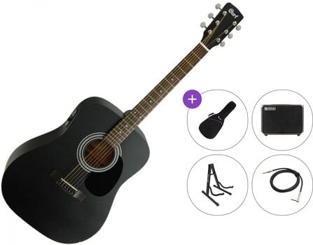 elektroakustiline kitarr Cort AF510E Premium SET Black Satin elektroakustiline kitarr - 1