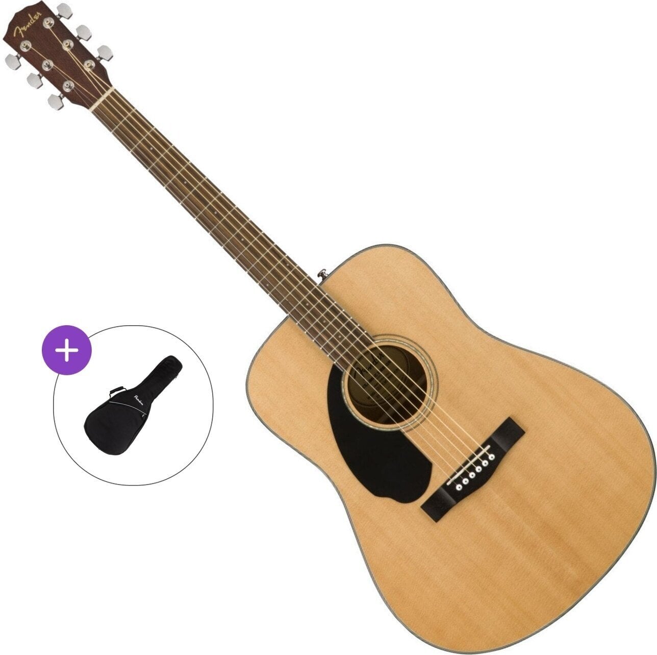 Dreadnought kitarr Fender CD-60S WN LH Basic SET Natural Dreadnought kitarr