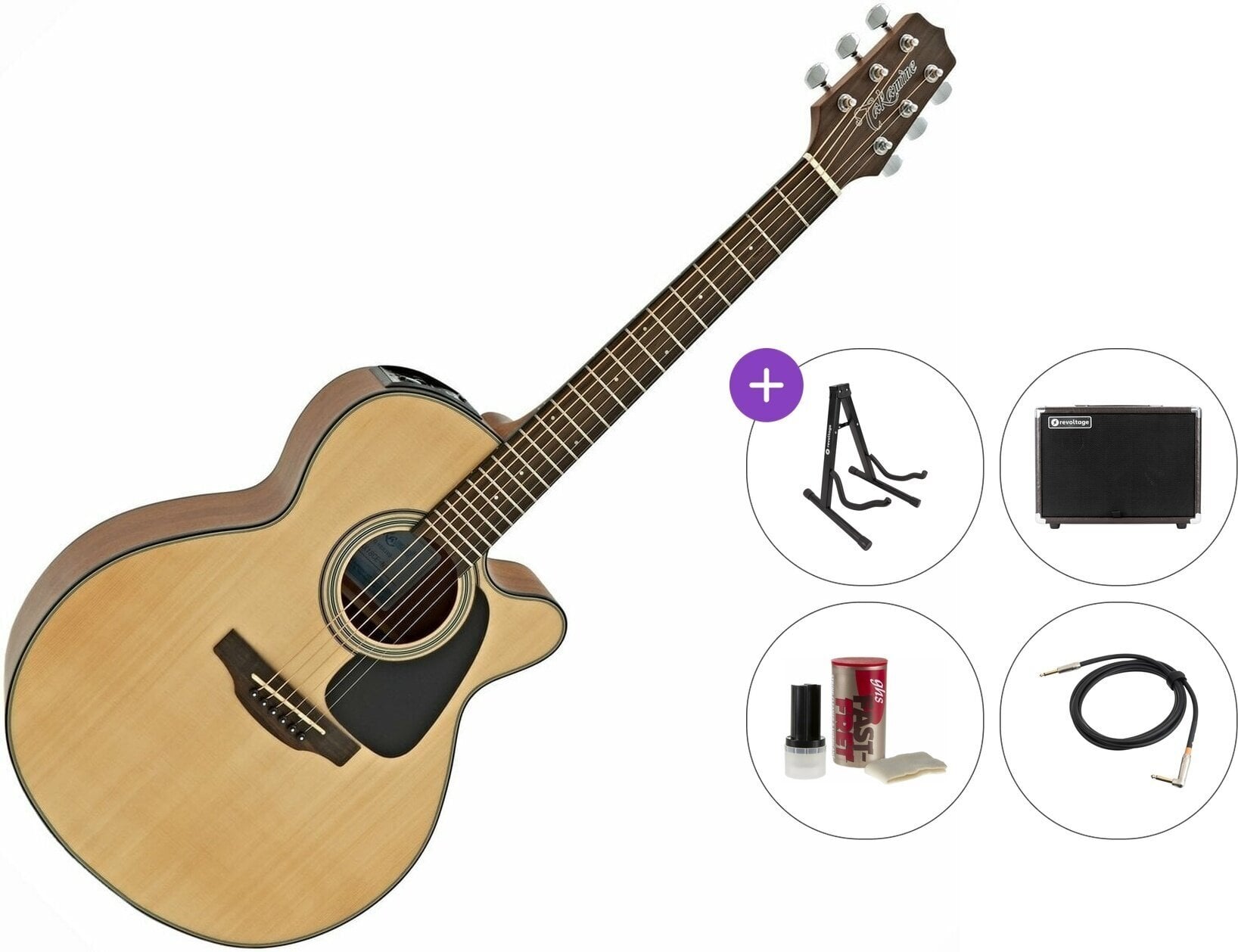 Chitarra Semiacustica Jumbo Takamine GX18CE Premium SET Natural Satin Chitarra Semiacustica Jumbo