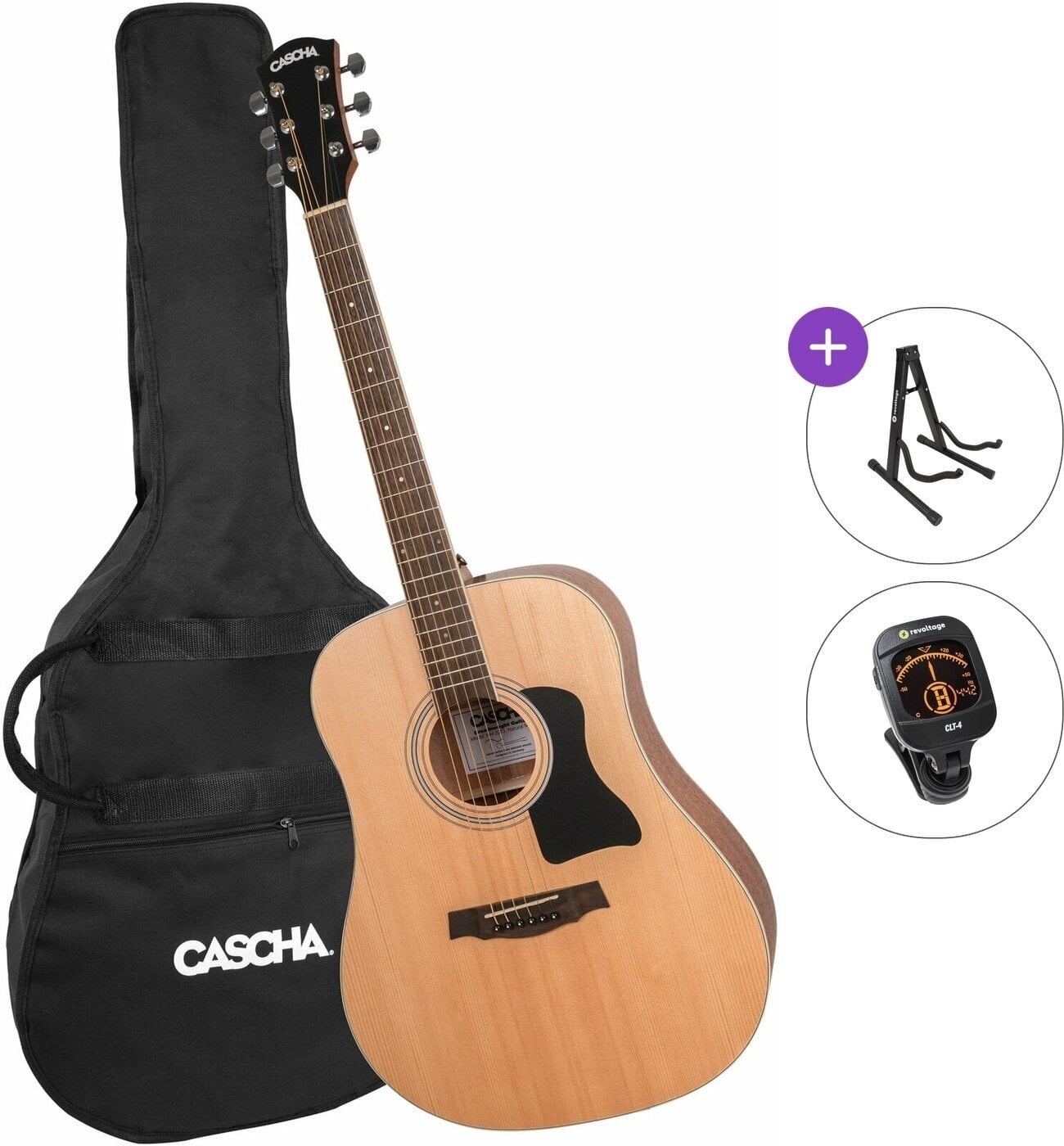 Gitara akustyczna Cascha CGA 200 Standard SET Natural Gitara akustyczna