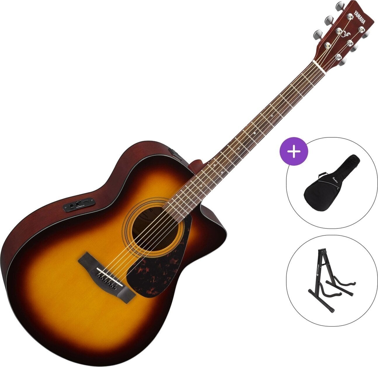 Dreadnought Elektro-Akustikgitarren Yamaha FSX 315C Standard SET Tobacco Brown Sunburst Dreadnought Elektro-Akustikgitarren