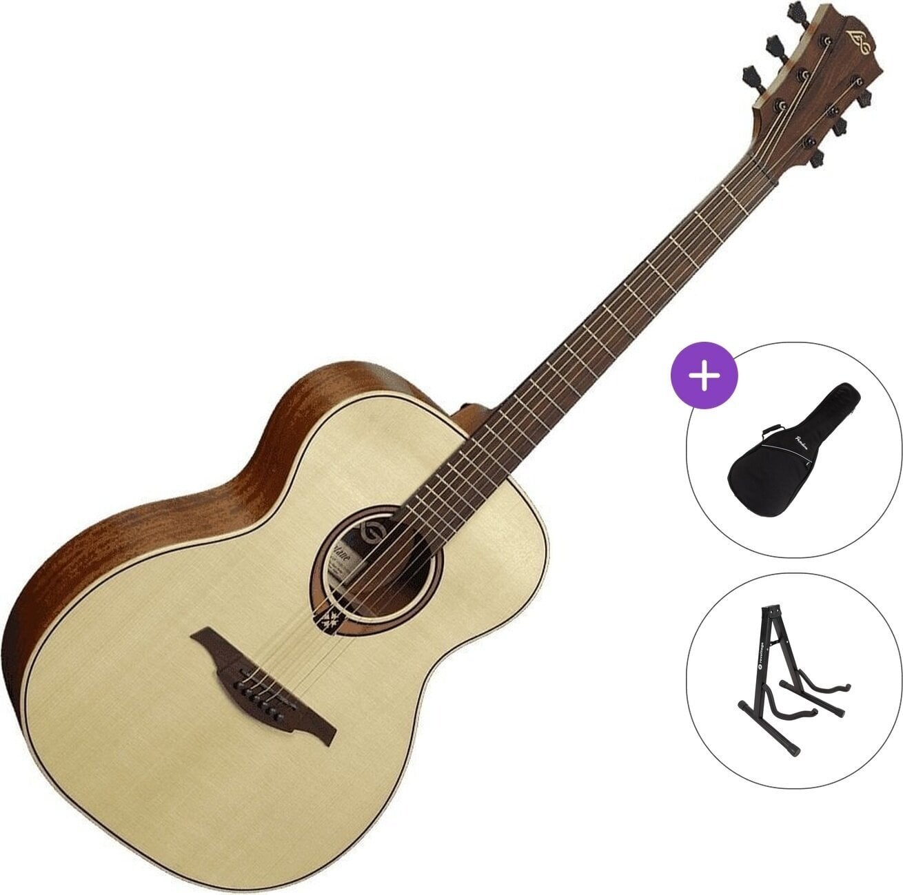 Jumbo akustična gitara LAG Tramontane 88 T88A Standard SET Natural Jumbo akustična gitara