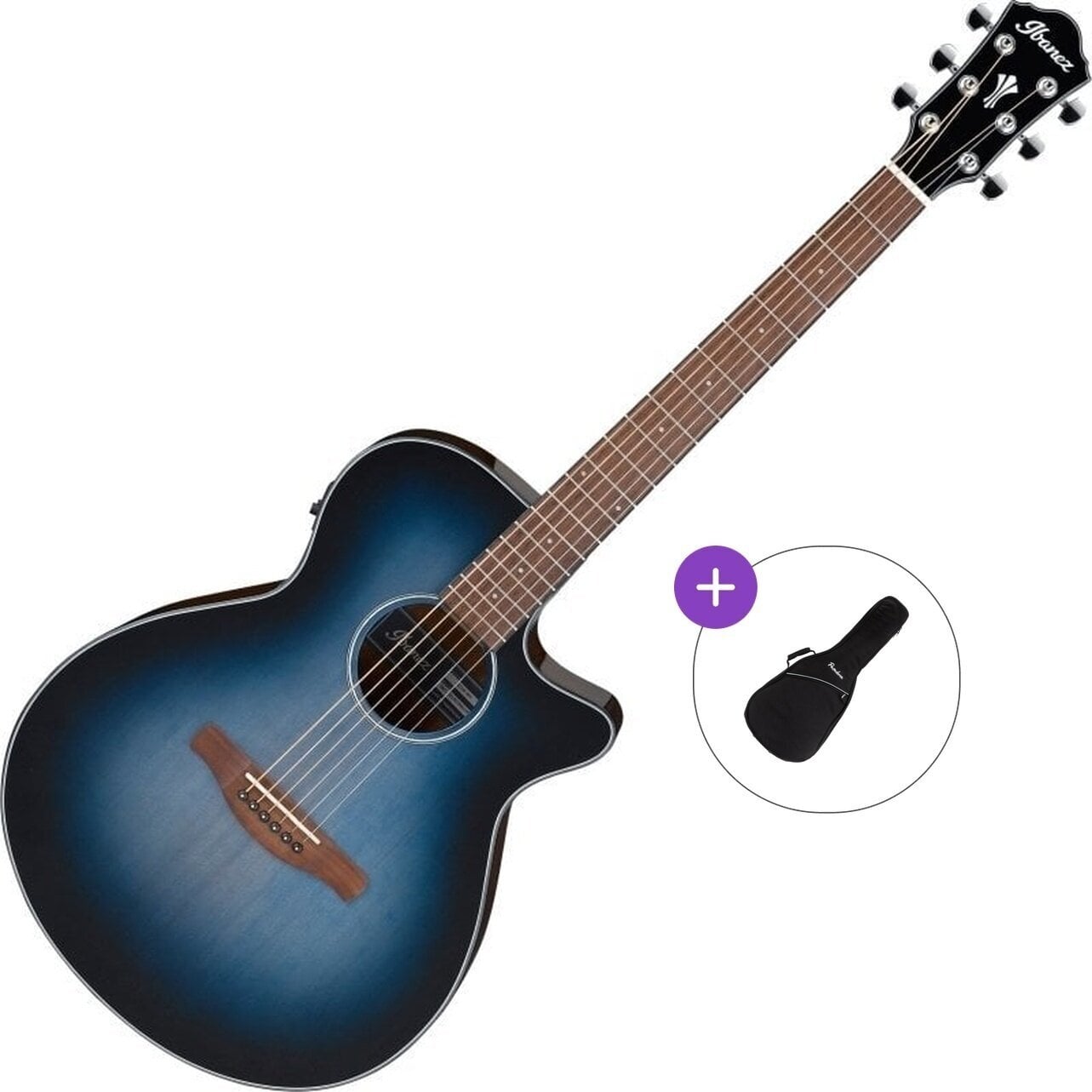 guitarra eletroacústica Ibanez AEG50-IBH Basic SET Indigo Blue Burst guitarra eletroacústica